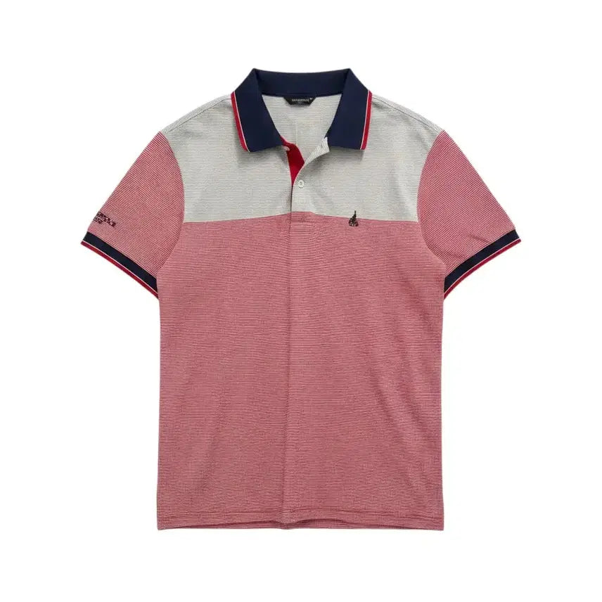 [BUNJANG] Beanpole Golf Men's Striped Short-Sleeve Polo Shirt (Size 105) / 남성105/ 빈폴 골프 배색 잔스트라이프 반팔 카라티