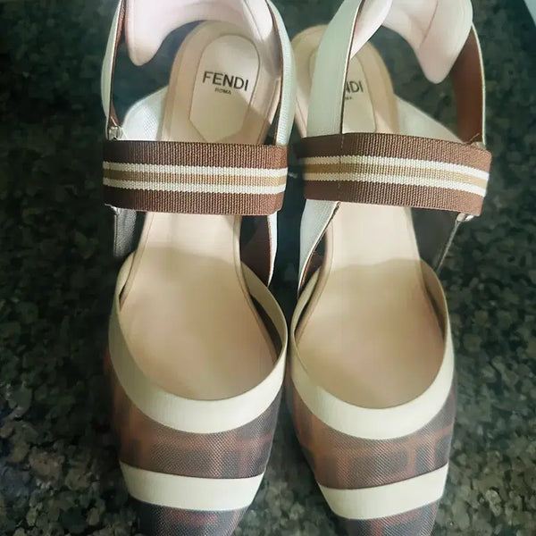[BUNJANG] Fendi Mesh Slingback Sandals / 펜디메시슬링백