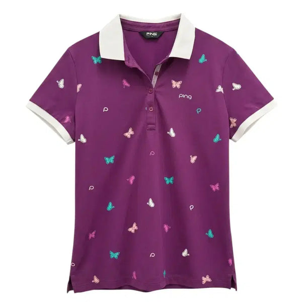 [BUNJANG] Purple Short-Sleeve Collar T-Shirt Women's Size 95 / 여성95/ 핑 골프 퍼플 반팔 카라넥티 상세확인