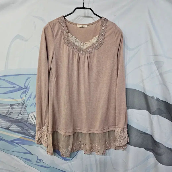 [BUNJANG] Axes Femme Lace Detail Chiffon Blouse / axes femme  엑세스팜 블라우스