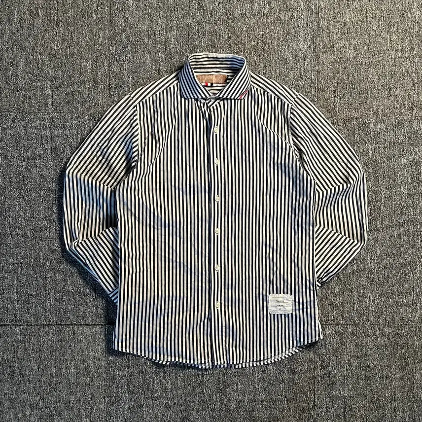 [BUNJANG] Thom Browne Stripe Neck Logo Shirt / 톰브라운 스트라이프 넥로고 셔츠