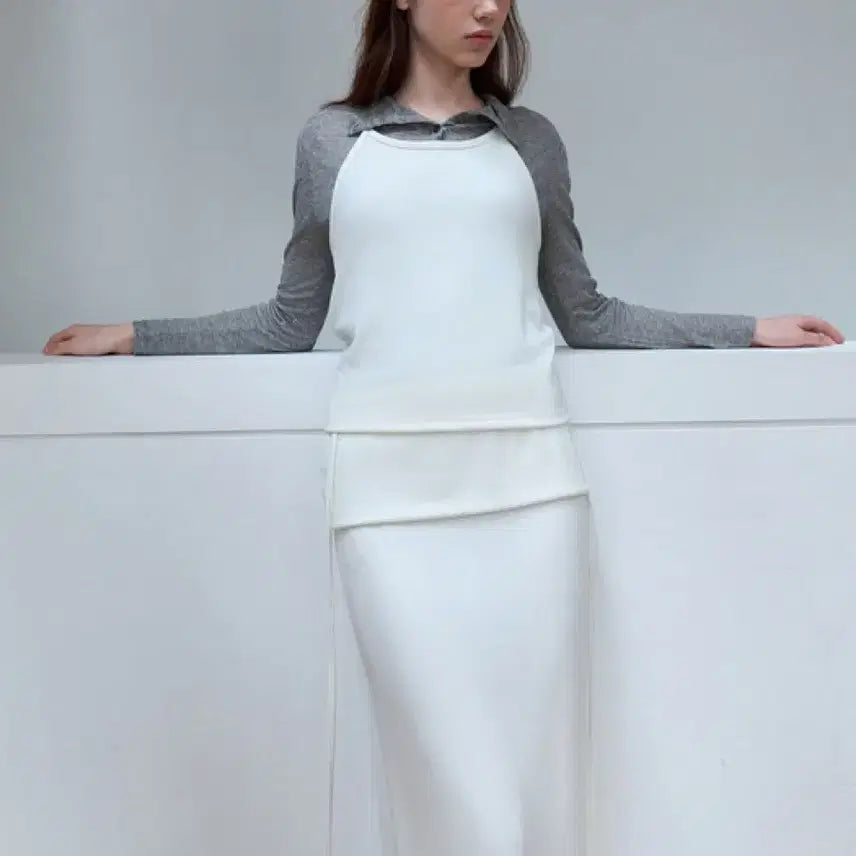 [BUNJANG] Le Vety Halter Top + Strap Maxi Skirt Cream / [미착용새상품/택o] 르베티 홀터 탑 + 스트랩 맥시 스커트 크림