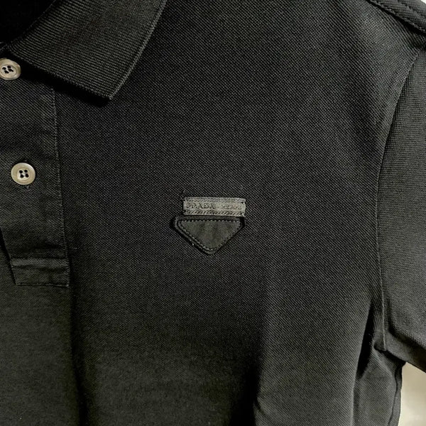 [BUNJANG] Prada Men's Piqué Polo Shirt Black M / 프라다 남성 Pique 폴로셔츠 블랙 색상 M