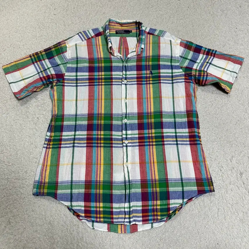 [BUNJANG] Polo Ralph Lauren Check Short Sleeve Shirt Eel / 폴로 랄프로렌 체크 반팔 셔츠 EEL