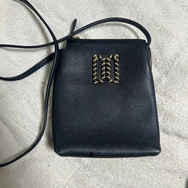[BUNJANG] Daks Black DD Logo Mini Crossbody Bag / 닥스 블랙 DD 로고 미니 크로스백
