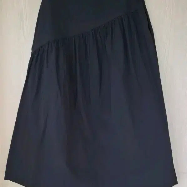 [BUNJANG] High-Quality Wrinkled Long Skirt - Navy / 고퀄 바스락 스커트 새상품