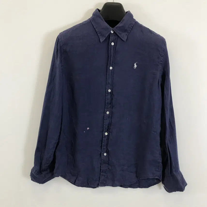 [BUNJANG] Polo Ralph Lauren Relaxed Fit Navy Linen Shirt / 폴로 랄프로렌 릴렉스드핏 네이비 린넨셔츠 QR정품 [S]