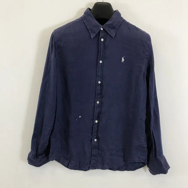 [BUNJANG] Polo Ralph Lauren Relaxed Fit Navy Linen Shirt / 폴로 랄프로렌 릴렉스드핏 네이비 린넨셔츠 QR정품 [S]