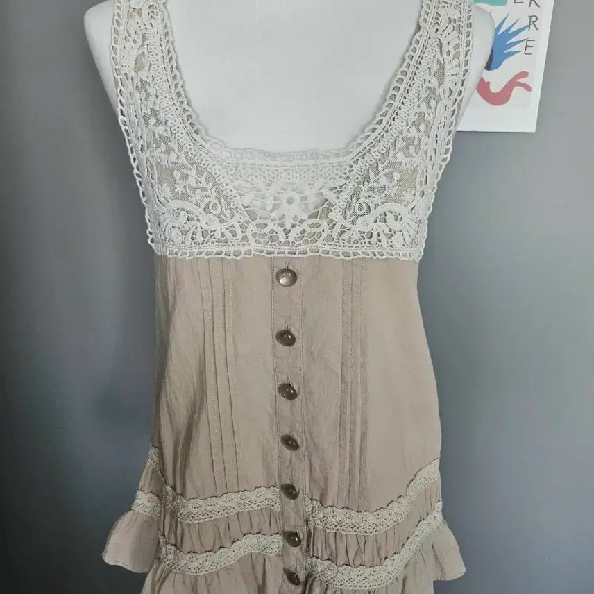 [BUNJANG] Beige Lace Blouse / 베이지 레이스 블라우스
