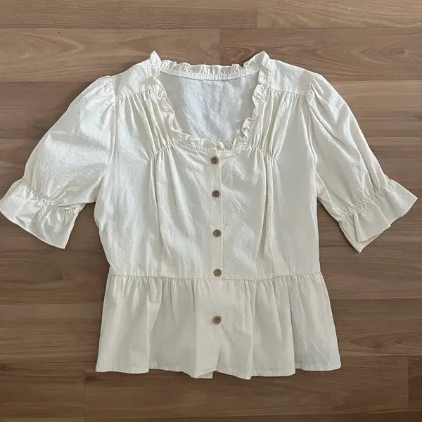 [BUNJANG] Summer Ivory Blouse / 여름 아이보리 블라우스