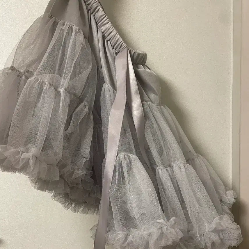 [BUNJANG] Tulle Midi Skirt with Elastic Waistband / 튤스커트 F