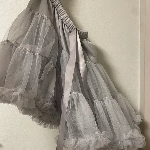 [BUNJANG] Tulle Midi Skirt with Elastic Waistband / 튤스커트 F