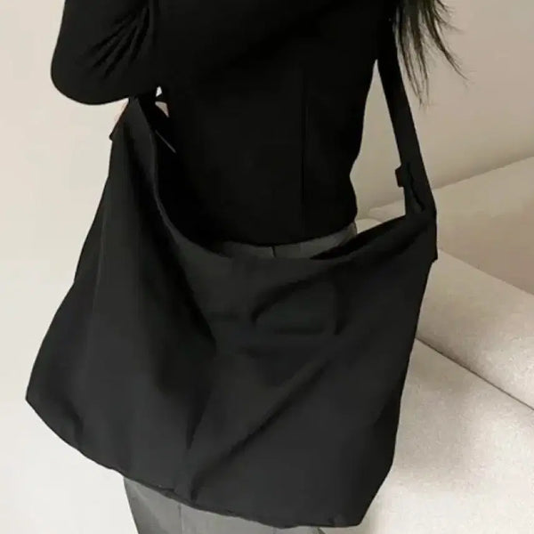 [BUNJANG] Vintage Washed Canvas Big Crossbody Bag / 데일리 빈티지 워싱 캔버스 빅 크로스백