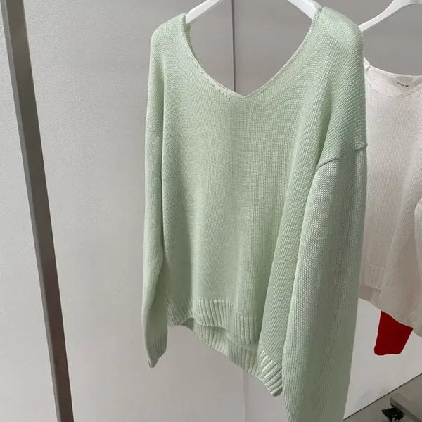 [BUNJANG] Dewil Breed Silk Loose V-Neck Knit Mint / (새상품) 드윌 브리드 silk loose NT mint