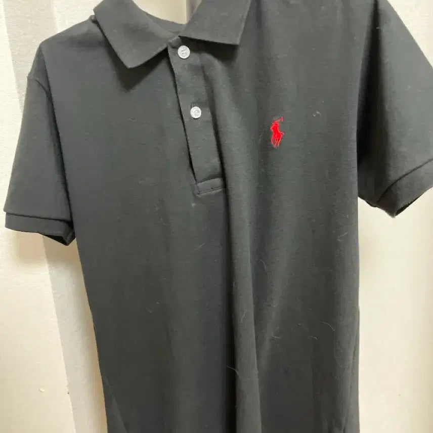 [BUNJANG] Polo Ralph Lauren Black Polo Shirt with Red Pony Logo / 폴로 랄프로렌 블랙 카라티