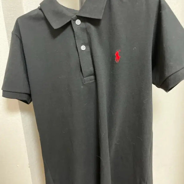 [BUNJANG] Polo Ralph Lauren Black Polo Shirt with Red Pony Logo / 폴로 랄프로렌 블랙 카라티