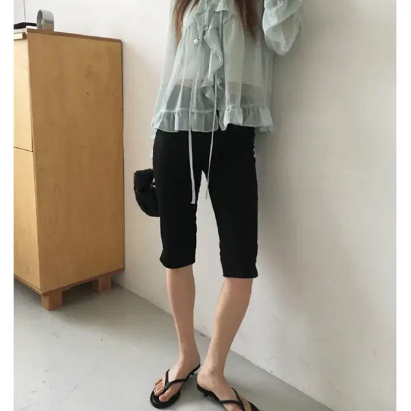 [BUNJANG] Nobiyaka Capri Pants Black Size S / 노비야카 카프리 팬츠 7부 블랙 s 새상품