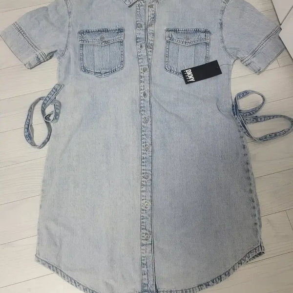 [BUNJANG] DKNY Jeans Light Wash Denim Shirt Dress / DKNY 진스 청 데님 셔츠 원피스 연청