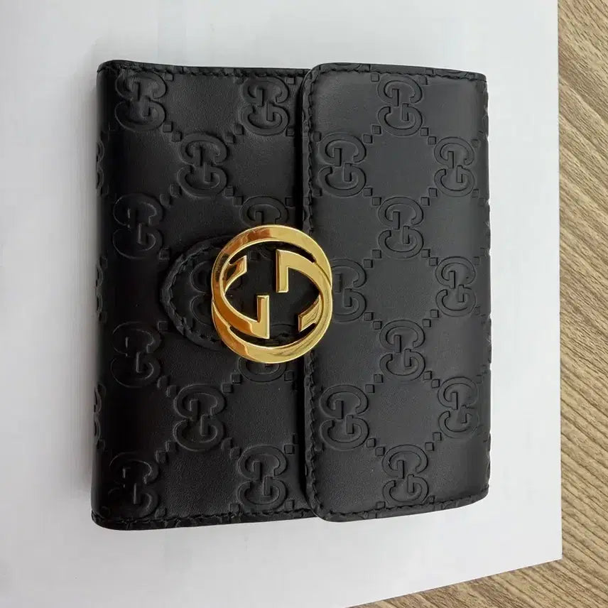 [BUNJANG] Gucci GG Marmont Bi-fold Wallet Black / 구찌 로고 반지갑 블랙