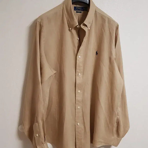 [BUNJANG] Polo Ralph Lauren Linen Shirt Beige XL / 폴로 랄프로렌 린넨 베이지 셔츠 (XL)