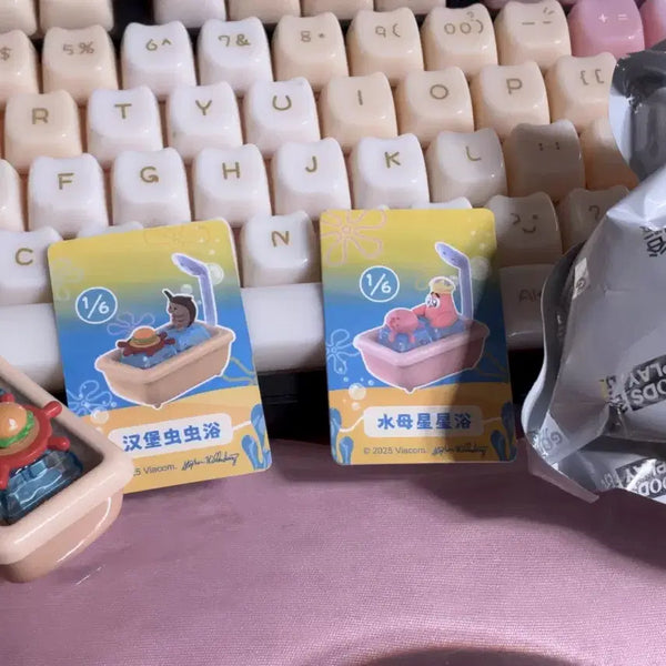 [BUNJANG] SpongeBob SquarePants Keycap Keychain - Squidward, Patrick / 스폰지밥 키캡 키링 징징이, 뚱이