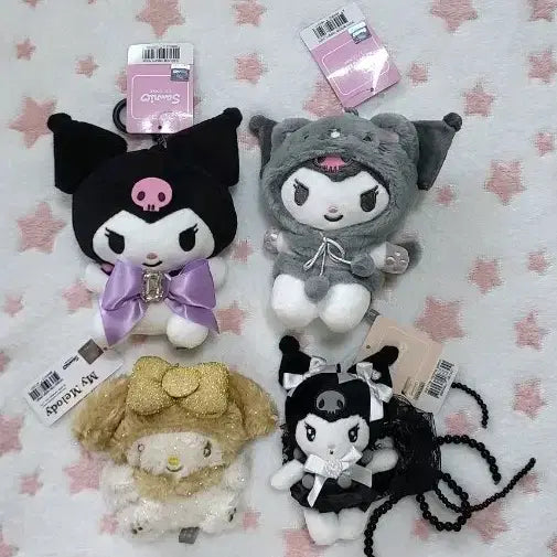 [BUNJANG] Sanrio Kuromi Doll Keychain Set (Bundle) / 산리오 쿠로미 인형 키링 4개 세트(일괄)