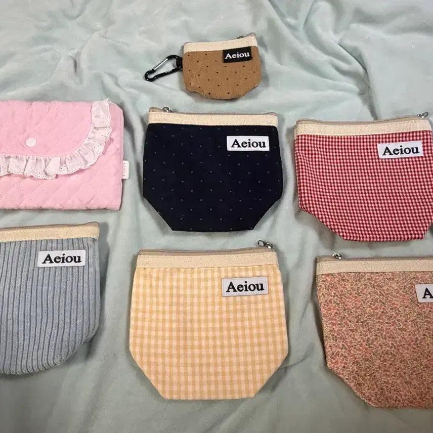 [BUNJANG] Aeiou Narimade Pansy Atelier Pouch Pencil Case - Sky Blue Corduroy / 아에이오우 나리메이드 팬시아뜰리에 Aeiou 파우치 필통 미소녀
