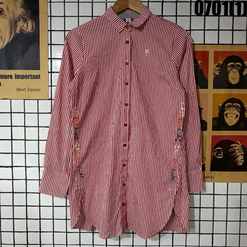 [BUNJANG] Castelbajac Patch Stripe Shirt / 까스텔바작 패치 스트라이프 셔츠 95