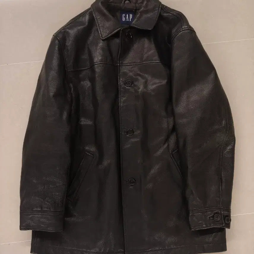 [BUNJANG] GAP Leather Car Coat / 올드 갭 레더 카코트