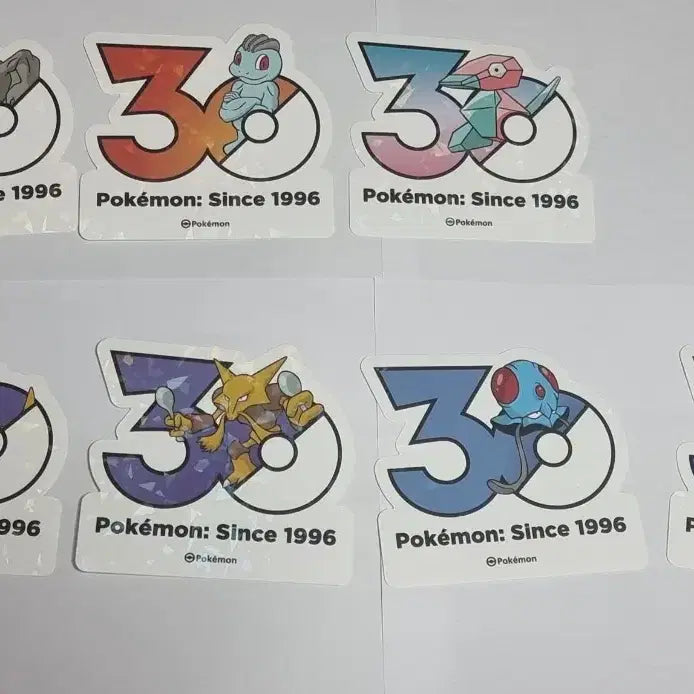[BUNJANG] Pokemon 30th Anniversary Logo Sticker 1st Gen Set of 7 / 포켓몬 30주년 로고 스티커 1세대 7종 세트