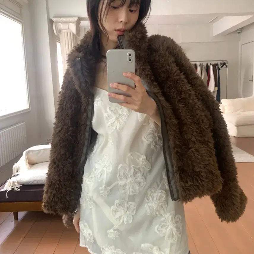 [BUNJANG] Litkim Sequin Flower Dress - Ivory / 릿킴 스팽글 플라워 드레스 아이보리