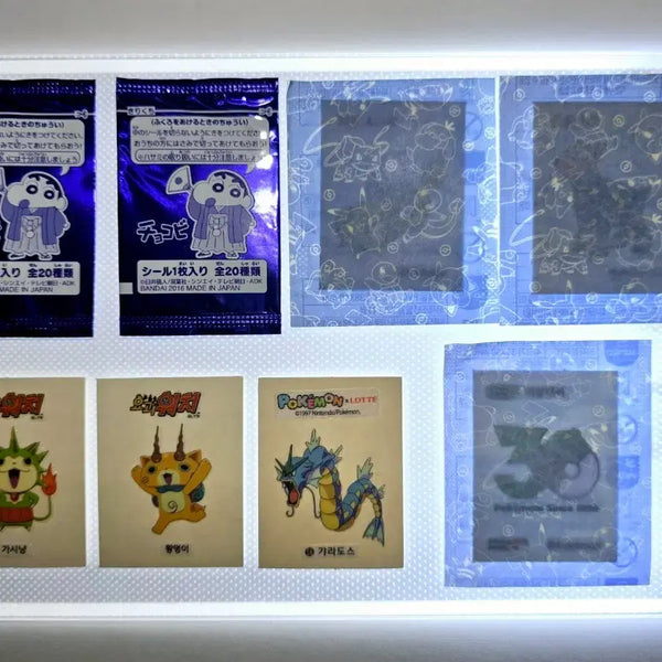 [BUNJANG] Pokemon 30th Anniversary Stickers Bundle (Bulbasaur, Plusle, Minun, Gyarados, Yo-kai Watch, Crayon Shin-chan) - Sealed / 포켓몬스터 30주년 띠부씰 이상해씨 외 총 8장 일괄 (짱구,요괴워치)