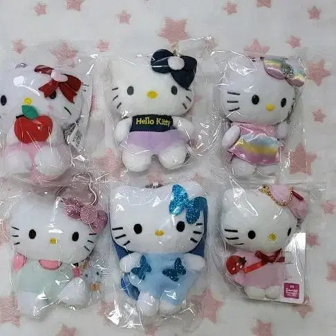 [BUNJANG] Hello Kitty Plush Keychains 6 Types Bundle Set / 헬로키티 인형 키링 6종  (일괄)