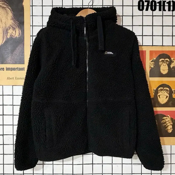 [BUNJANG] National Geographic Fleece Zip-up Jacket Black S / 내셔널 지오그래픽 후리스 집업 블랙 S