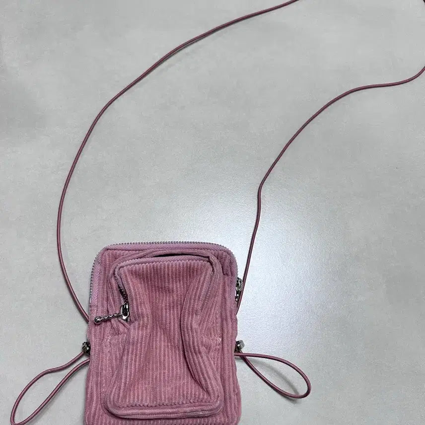 [BUNJANG] Standard Mini Crossbody Bag Corduroy Baby Pink / 기준 미니 크로스백 코듀로이 베이비핑크