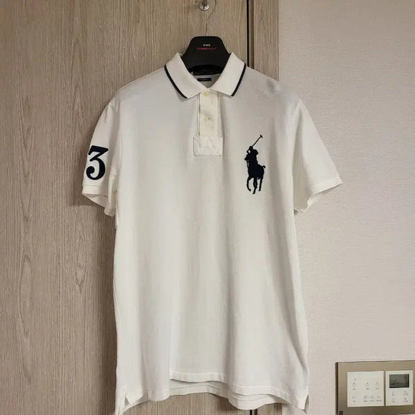 [BUNJANG] Polo Ralph Lauren Big Pony Custom Fit L White Half-Sleeve Polo Shirt / 폴로 랄프로렌 치프키프 빅로고 빅포니 반팔 카라티 pk 화이트 L