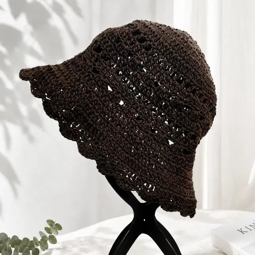 [BUNJANG] Handmade Knitted Bucket Hat (Cocoa) / 핸드메이드 뜨개 모자  버킷햇 (코코아)