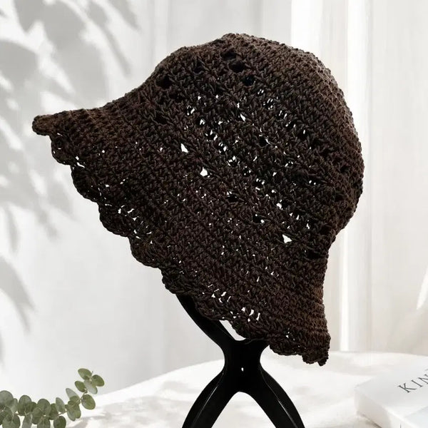 [BUNJANG] Handmade Knitted Bucket Hat (Cocoa) / 핸드메이드 뜨개 모자  버킷햇 (코코아)