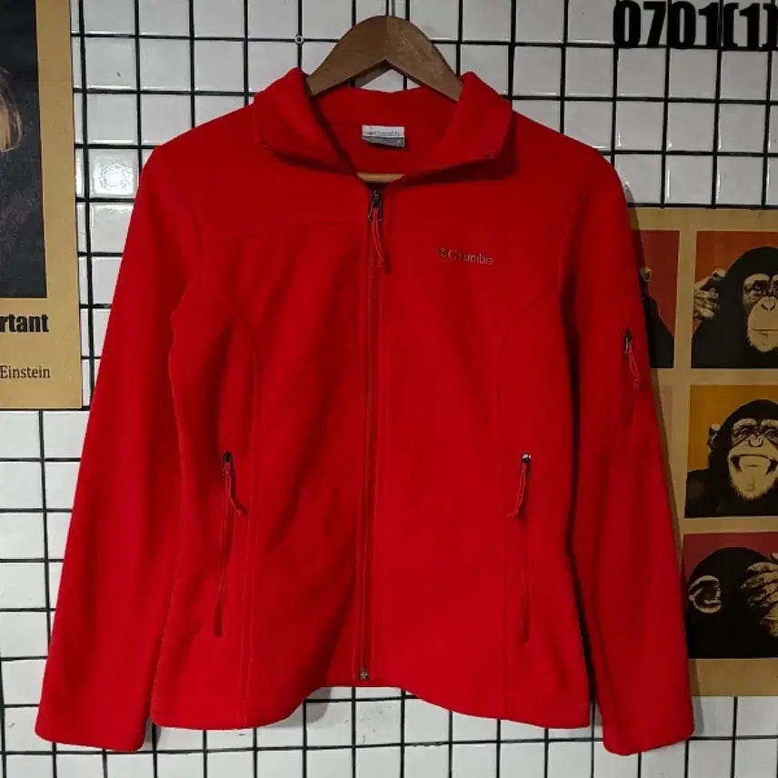 [BUNJANG] Columbia Fleece Zip-Up Jacket Red M / 컬럼비아 플리스 집업 자켓 레드 M
