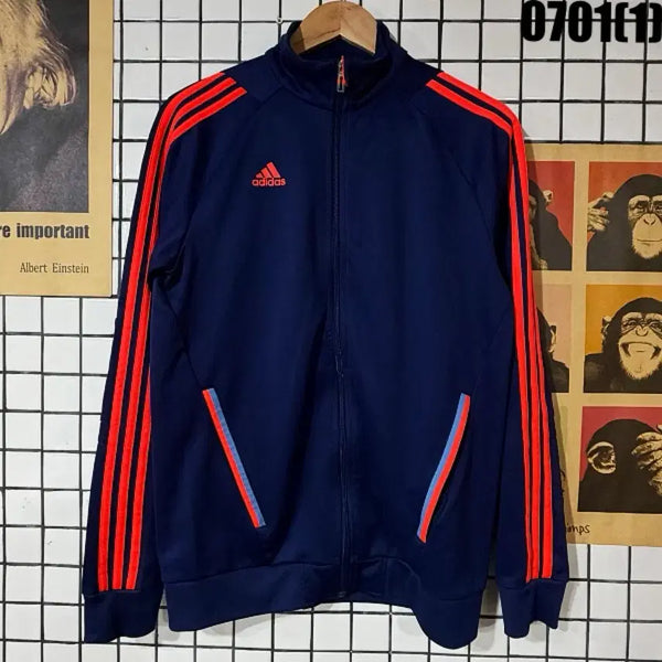 [BUNJANG] Adidas Track Top Navy Orange 3-Stripes Size 100 / 아디다스 트랙탑 네이비 오렌지 삼선 100