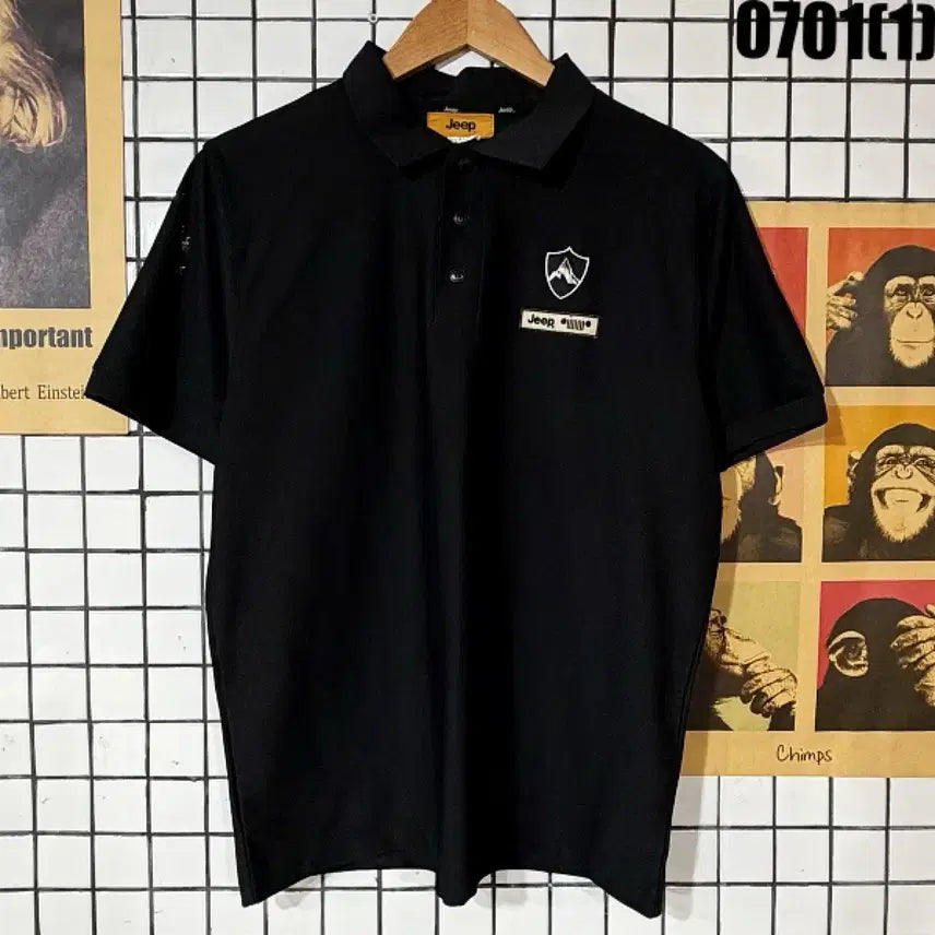 [BUNJANG] Jeep Short Sleeve Polo Shirt Black XL / 지프 반팔 카라티 검정 XL