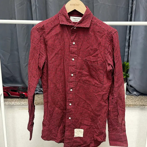 [BUNJANG] Thom Browne Men's Check Long Sleeve Shirt / [ 톰브라운 ] 정품 / 남성95 / 체크 셔츠 남방 긴팔