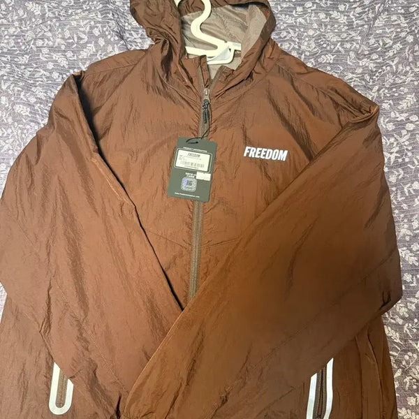 [BUNJANG] Freedom Hooded Windbreaker Brown / 프리덤 후드 바람막이 브라운
