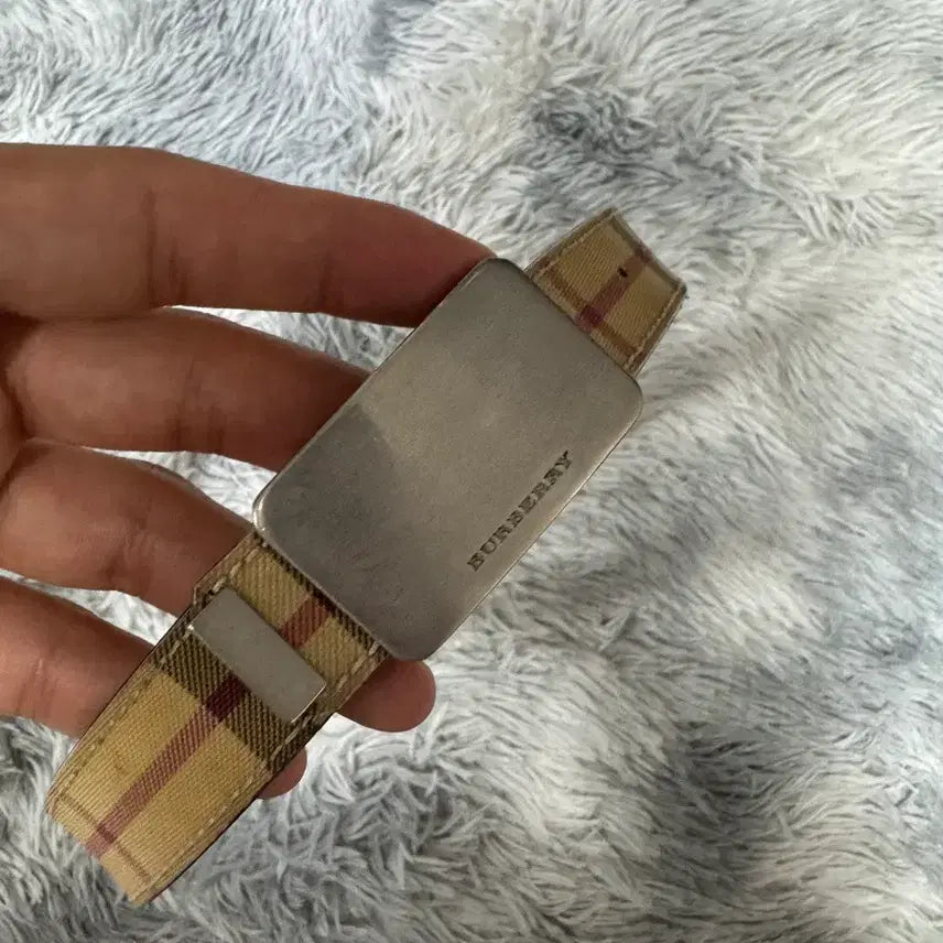 [BUNJANG] Burberry Silver Buckle Belt / 버버리  은장 벨트