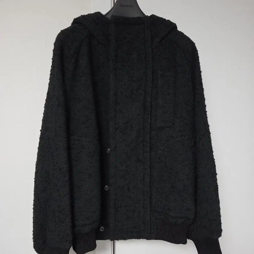 [BUNJANG] Songzio Collection Textured Hooded Short Bomber Jacket / [새상품] 송지오 컬렉션 텍스쳐 후드 숏봄버 자켓 105