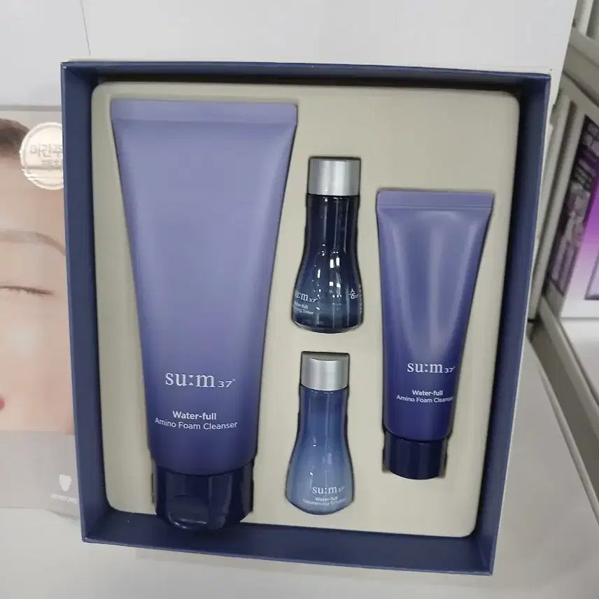 [BUNJANG] su:m37 Water-full Amino Foam Cleanser Set (2 Tubes + 2 Bottles) / 숨37 워터풀 아미노 폼 클렌저 세트