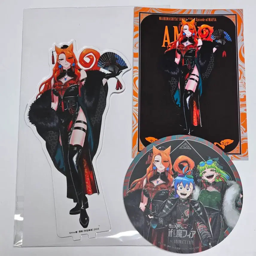 [BUNJANG] Akui Bunmon Mafia Anime Tour Collaboration Cafe Amerie Acrylic Stand, Coaster, and Postcard Set / 악입문 마피아 애니메이트 콜라보카페 아메리 아크릴스탠드 코스터 엽서 특전