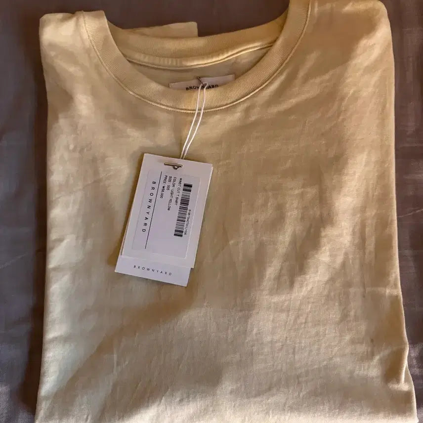 [BUNJANG] Brown Yak Waist Cut T-Shirt, Light Yellow / [5] 브라운야드 웨이스트 컷 티셔츠, 라이트 옐로우