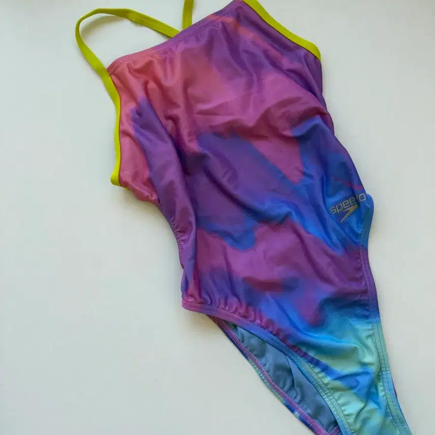 [BUNJANG] Speedo Endurance All Over Digital Tieback Swimsuit Pink Blue Size 28 / 스피도 엔듀런스 올오버 디지털 타이백 탄탄이 핑크블루 수영복 28