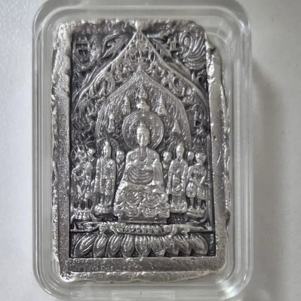 [BUNJANG] Korea Minting Corporation National Treasure No. 106 Gyeyu Year Buddhist Stele of Amitabha Silver Bar / [국보 제106호] 계유명전씨아미타불비상 2oz 실버바 (16.5돈)